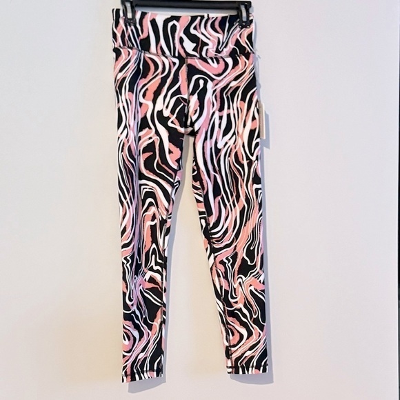 DKNY Women's Marble Print 7/8 Leggings pants  Red Size Small - Picture 8 of 10